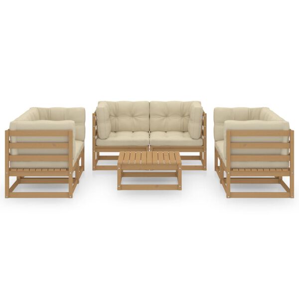 vidaXL Garden Lounge Set Honey brown Solid pinewood Medium Modular