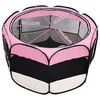 vidaXL Dog Playpen Pink and cream Polyester 49.2 in x 49.2 in x 24.0 in