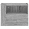 vidaXL Wall-mounted Bedside Cabinet Grey sonoma Engineered wood Small