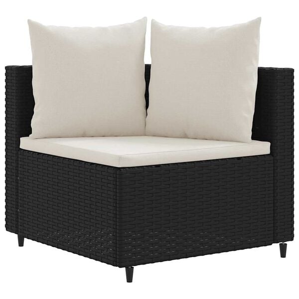 vidaXL Patio Sofa Set Set of 5 Black PE rattan 6 Piece Set