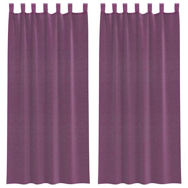 vidaXL Voile Curtains with Loops 2 pcs Purple 55.1x96.5"