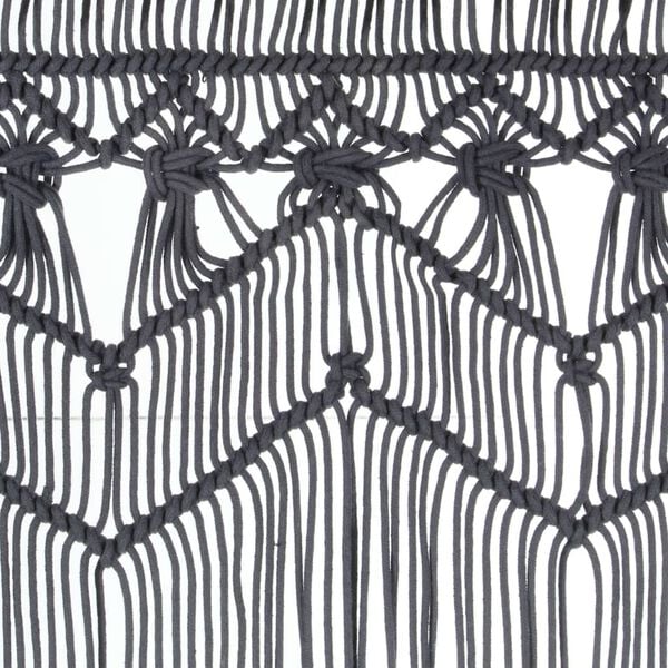 vidaXL Macrame Curtain Anthracite 55.1"x94.5" Cotton
