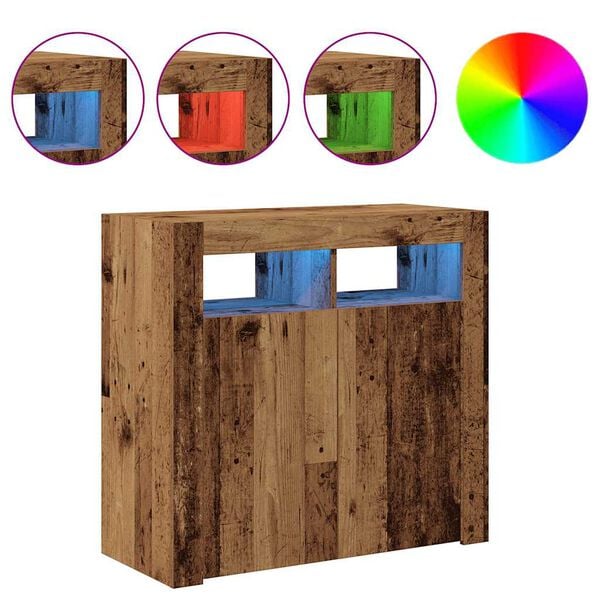 vidaXL Sideboard Old wood Engineered wood, glass