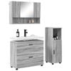 vidaXL Bathroom Furniture Set with Drawer with Shelf 3 pcs Grey Sonoma