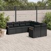 vidaXL Garden Sofa Set Black PE Rattan, Powder-Coated Steel, Polyester