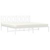 vidaXL Bed Frame White Steel 79 x 79 in Bed Frame Rectangular Modern