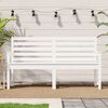 vidaXL Garden Bench White Solid pine wood Large Durable Garden Bench