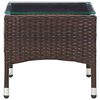 vidaXL Outdoor Table Brown PE rattan, Glass 23.6x15.7x14.2 in Durable