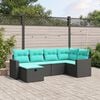 vidaXL 6 Piece Patio Sofa Set with Cushions Gray Poly Rattan