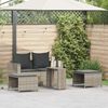 vidaXL 5 Piece Patio Sofa Set with Cushions Stackable Light Grey Poly Rattan