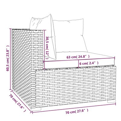 vidaXL 7 Piece Patio Lounge Set with Cushions Black Poly Rattan