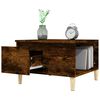 vidaXL Coffee Table Smoked Oak Engineered wood, Solid eucalyptus wood