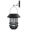 vidaXL Solar Outdoor Wall Lantern Set of 4 Black and transparent