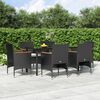vidaXL Garden Dining Set Black Poly rattan Medium Durable