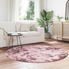 vidaXL Shaggy Rug Dusty Pink 100% Polyester 63 in Round Foldable