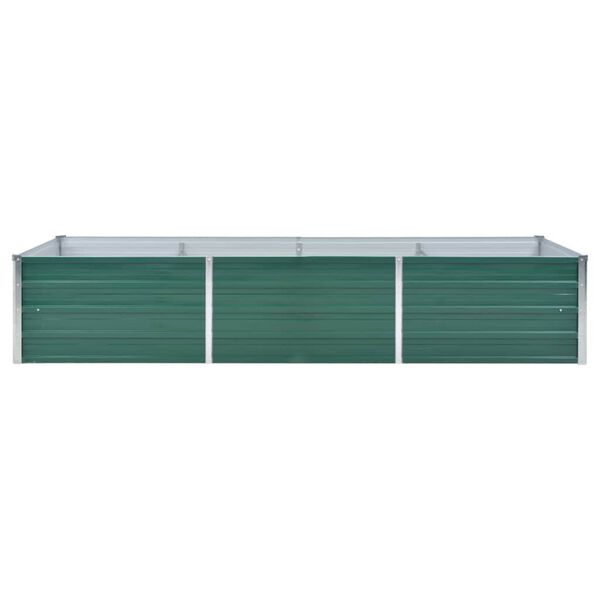 vidaXL Raised Bed Green Galvanized Steel 94.5 x 31.5 x 17.7 in Planters