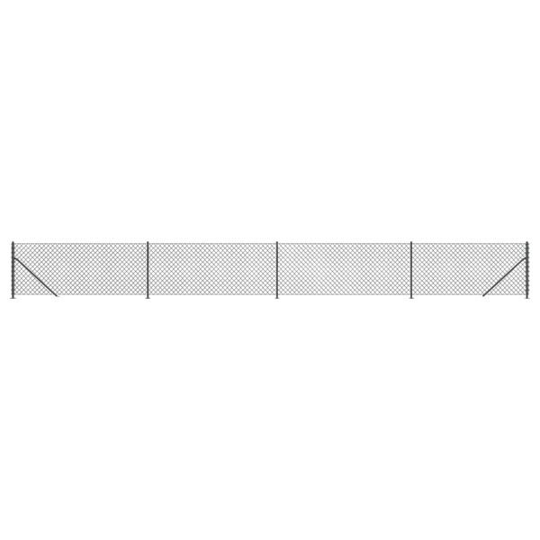 vidaXL Chain Link Fence with Flange Anthracite 3.6'x32.8'