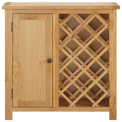vidaXL Wine Cabinet for 11 Bottles 31.5"x12.6"x31.5" Solid Oak Wood