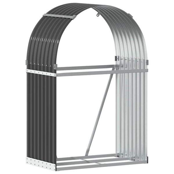 vidaXL Log Holder Anthracite 31.5x17.7x47.2" Galvanised Steel