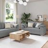 vidaXL Sofa 3 pcs Light Grey Linen-blend Fabric