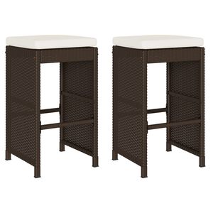 vidaXL Garden Bar Stool Set of 2 Brown,Cream white