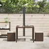 vidaXL Patio Stools with Cushions 2 pcs Brown 15.7x15.7x16.9" Poly Rattan