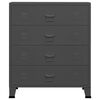 vidaXL Drawer Cabinet Anthracite Metal Medium Drawer Cabinet
