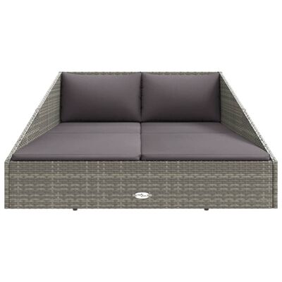 vidaXL Patio Bed Gray 43.3"x78.7" Poly Rattan