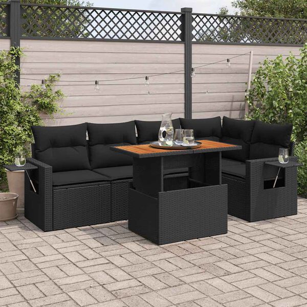 vidaXL Garden Sofa Set Black