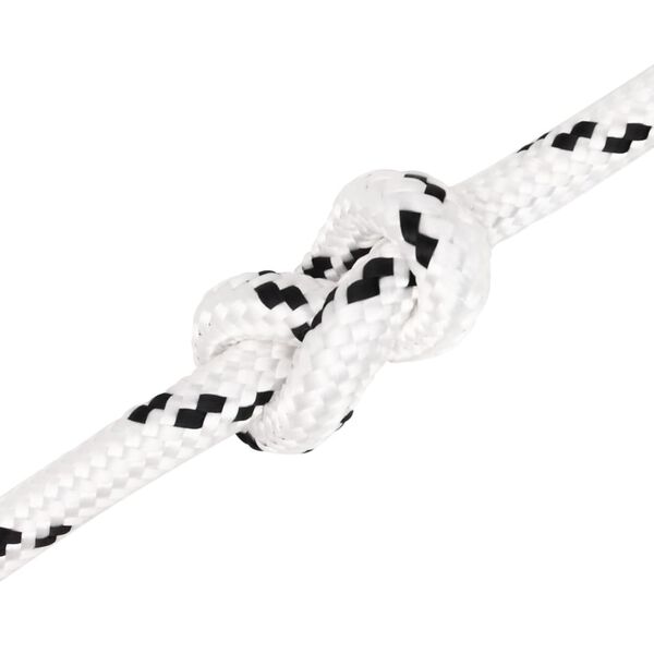 vidaXL Braided Boat Rope White 0.47 "x328.1 ' Polyester