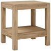 vidaXL Bathroom Side Table Natural Teak Solid Teak Wood 17.7x13.8x17.7 in