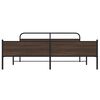 vidaXL Bed Frame Brown Oak Steel, Engineered Wood Full Bed Frame