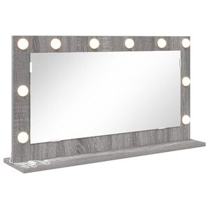 vidaXL Vanity Mirror with Mirror Grey Sonoma 31.50 x 17.72 x 7.09 in