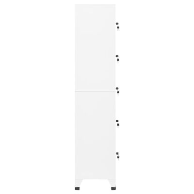 vidaXL Locker Cabinet White 15"x15.7"x70.9" Steel