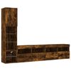 vidaXL 4 Piece TV Wall Units with LED Smoked Oak Engineered Wood