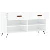 vidaXL Shoe Bench High gloss white Engineered wood, iron
