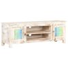 vidaXL TV Cabinet Whitewashed Acacia Solid Acacia Wood Medium TV Cabinet