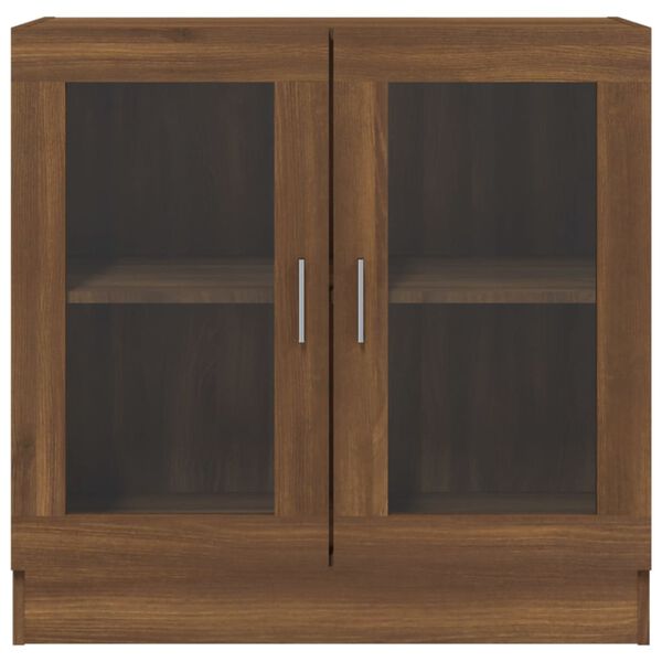 vidaXL Vitrine Cabinet Brown Oak 32.5x12.0x31.5" Engineered Wood