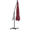 vidaXL Cantilever Garden Parasol Bordeaux Red Polyester Fabric, Metal