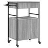 vidaXL Kitchen Trolley Gray Sonoma 22"x16.9"x35.2" Engineered Wood