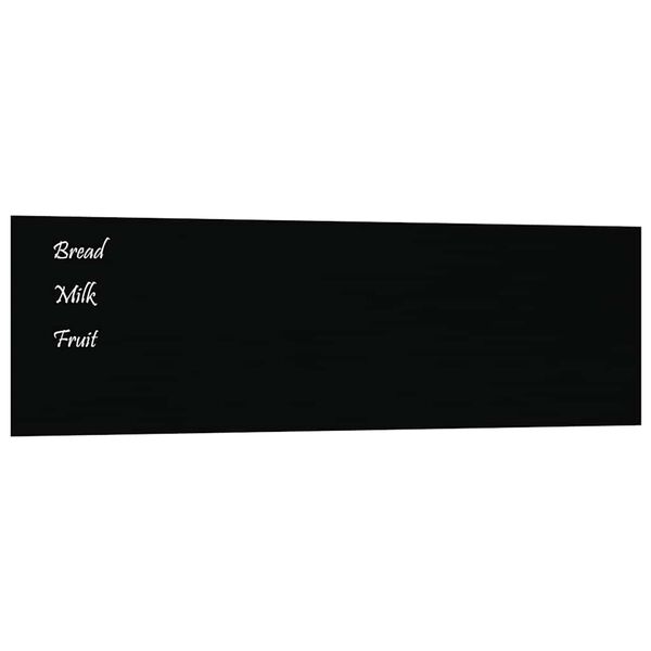 vidaXL Wall-mounted Magnetic Board Black 39.4"x11.8" Tempered Glass