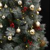 vidaXL Artificial Hinged Christmas Tree 300 LEDs & Ball Set 94.5"