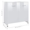 vidaXL Bathroom Cabinet High gloss white Engineered wood Small