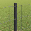vidaXL Fence with Post Grey 3.94 x 82.02 ft Steel