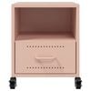 vidaXL Bedside Cabinet Set of 2 Pink Cold-rolled steel Compact
