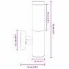 vidaXL Outdoor Wall Light Black 15 x 7.5 x 33 cm Stainless steel