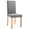 vidaXL Dining Chair Set of 4 Light Gray Fabric and Rubber Wood Medium