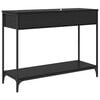 vidaXL Console Table with Drawer Black Oak 39.37 x 13.58 x 29.53 in