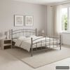 vidaXL Bed Frame Grey Powder-coated metal Full Durable Bed Frame