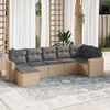 vidaXL Garden Sofa Set Beige PE rattan Large Removable Covers
